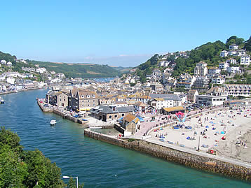 The popular sandy family beach and fishing village of Looe